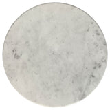 Hermas 2-piece Round Marble Coffee and End Table Set White - Tampa Furniture Outlet