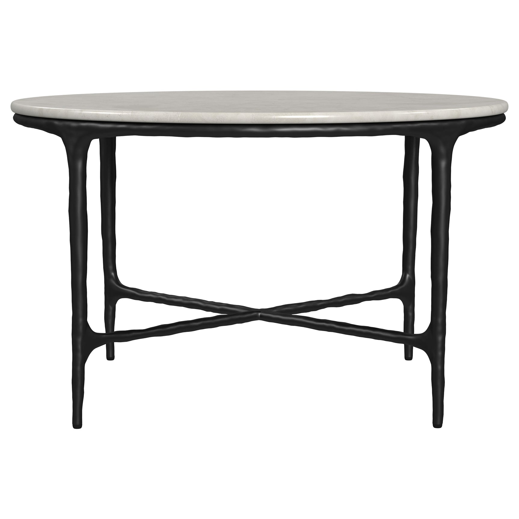 Hermas 2-piece Round Marble Coffee and End Table Set White - Tampa Furniture Outlet