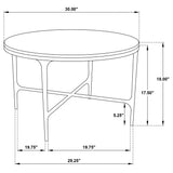 Hermas 2-piece Round Marble Coffee and End Table Set White - Tampa Furniture Outlet