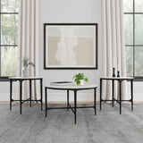 Tampa Furniture Outlet - Coaster - Hermas 3-piece Round Marble Coffee and End Table Set White - 710738-S3