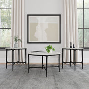 Tampa Furniture Outlet - Coaster - Hermas 3-piece Round Marble Coffee and End Table Set White - 710738-S3