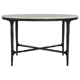 Hermas 3-piece Round Marble Coffee and End Table Set White - Tampa Furniture Outlet