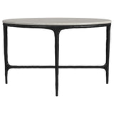 Hermas Round Genuine Marble Top Metal Coffee Table White - Tampa Furniture Outlet