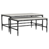 Tampa Furniture Outlet - Coaster - Ebby 2-piece Genuine Marble Top Nesting Coffee Tables White - 710740