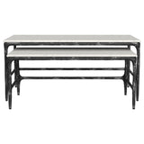 Ebby 2-piece Genuine Marble Top Nesting Coffee Tables White - Tampa Furniture Outlet