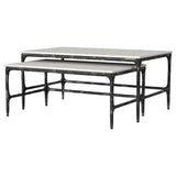Ebby 2-piece Genuine Marble Top Nesting Coffee Tables White - Tampa Furniture Outlet