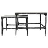 Ebby 2-piece Genuine Marble Top Nesting Coffee Tables White - Tampa Furniture Outlet