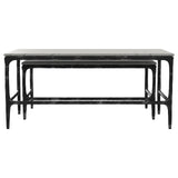 Ebby 2-piece Genuine Marble Top Nesting Coffee Tables White - Tampa Furniture Outlet
