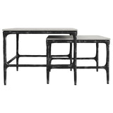 Ebby 2-piece Genuine Marble Top Nesting Coffee Tables White - Tampa Furniture Outlet