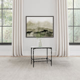 Ebby Square Genuine Marble Top Metal End Table White - Tampa Furniture Outlet
