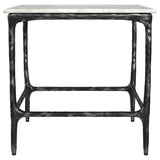 Ebby Square Genuine Marble Top Metal End Table White - Tampa Furniture Outlet