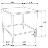 Ebby Square Genuine Marble Top Metal End Table White - Tampa Furniture Outlet