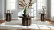 Tampa Furniture Outlet - Coaster - Cayenne 3-piece Solid Mango Wood Coffee Table Set Walnut - 710778-S3