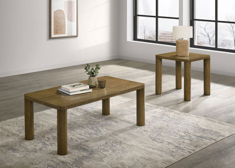 Tampa Furniture Outlet - Coaster - Castlewood 2-piece Cocktail Coffee Table Set Brown Oak - 710858-S2