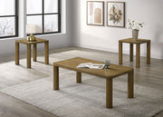Tampa Furniture Outlet - Coaster - Castlewood 3-piece Cocktail Coffee Table Set Brown Oak - 710858-S3
