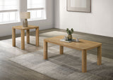 Tampa Furniture Outlet - Coaster - Castlewood 2-piece Cocktail Coffee Table Set Light Oak - 710868-S2