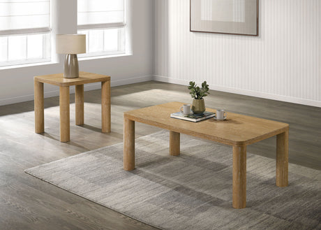 Tampa Furniture Outlet - Coaster - Castlewood 2-piece Cocktail Coffee Table Set Light Oak - 710868-S2