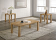 Tampa Furniture Outlet - Coaster - Castlewood 3-piece Cocktail Coffee Table Set Light Oak - 710868-S3