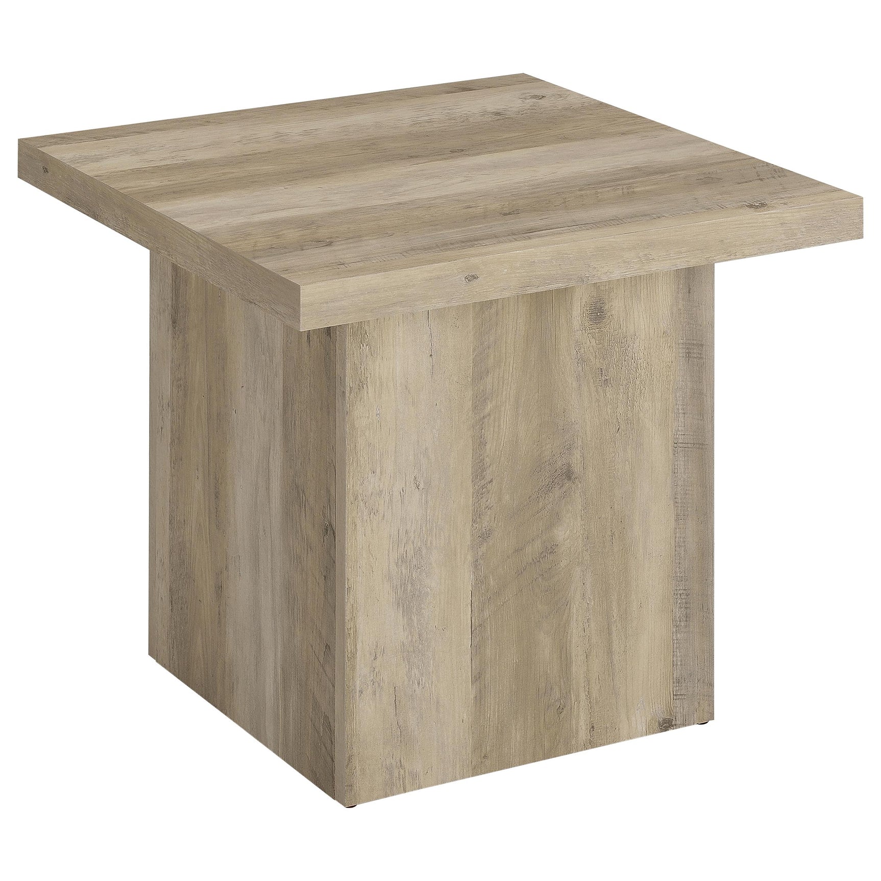Tampa Furniture Outlet - Coaster - Devar Square Engineered Wood End Table Distressed Pine - 710877