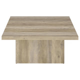 Devar 2-piece Square Coffee End Table Set Distressed Pine