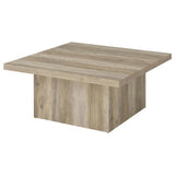Devar 2-piece Square Coffee End Table Set Distressed Pine