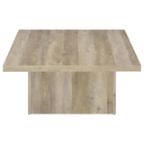 Devar 2-piece Square Coffee End Table Set Distressed Pine