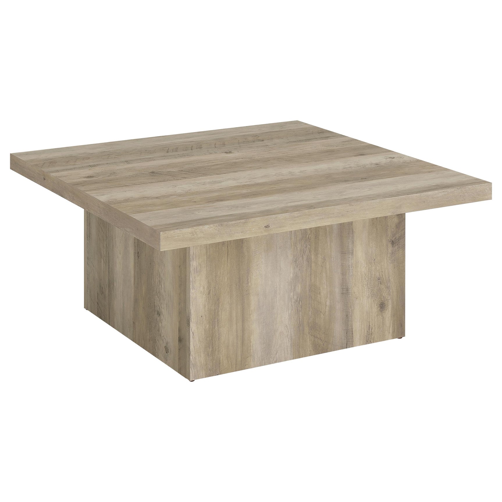Tampa Furniture Outlet - Coaster - Devar Square Engineered Wood Coffee Table Distressed Pine - 710878