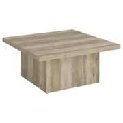 Tampa Furniture Outlet - Coaster - Devar Square Engineered Wood Coffee Table Distressed Pine - 710878