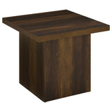 Tampa Furniture Outlet - Coaster - Devar Square Engineered Wood Side End Table Dark Pine - 710887