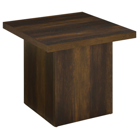 Tampa Furniture Outlet - Coaster - Devar Square Engineered Wood Side End Table Dark Pine - 710887