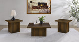 Tampa Furniture Outlet - Coaster - Devar 3-piece Square Coffee and End Table Set Dark Pine - 710888-S3