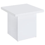 Tampa Furniture Outlet - Coaster - Devar Square Engineered Wood Side End Table White High Gloss - 710897