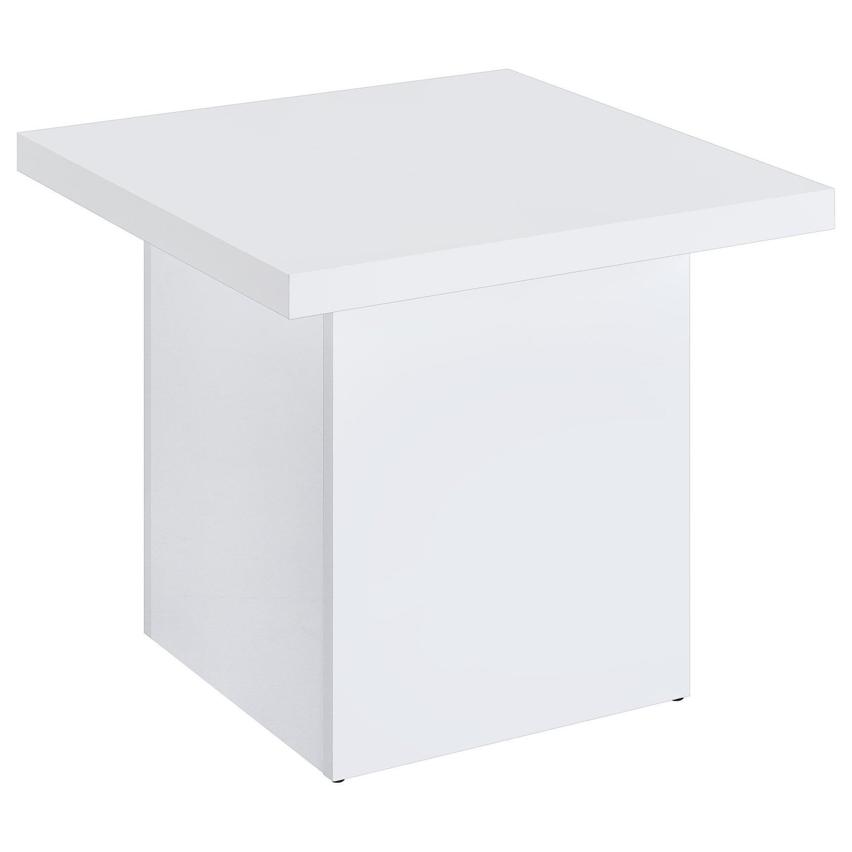 Tampa Furniture Outlet - Coaster - Devar Square Engineered Wood Side End Table White High Gloss - 710897