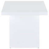 Devar Square Engineered Wood Side End Table White High Gloss