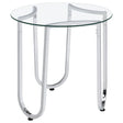 Tampa Furniture Outlet - Coaster - Beller Round Tempered Glass Top End Side Table Chrome - 710907