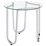 Beller 2-piece Round Tempered Glass Top Coffee Table Set Chrome
