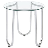 Beller 2-piece Round Tempered Glass Top Coffee Table Set Chrome