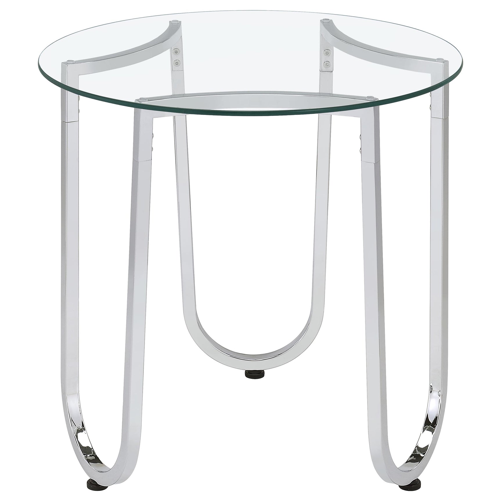 Beller 3-piece Round Tempered Glass Top Coffee Table Set Chrome
