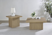Tampa Furniture Outlet - Coaster - Devar 2-piece Square Cocktail Coffee End Table Set Latte - 710918-S2