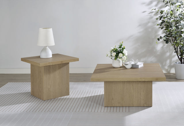 Tampa Furniture Outlet - Coaster - Devar 2-piece Square Cocktail Coffee End Table Set Latte - 710918-S2