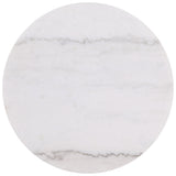 Jason Round White Marble Top Side End Table Greige