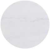 Jason Round White Marble Top Coffee Table Honey Brown