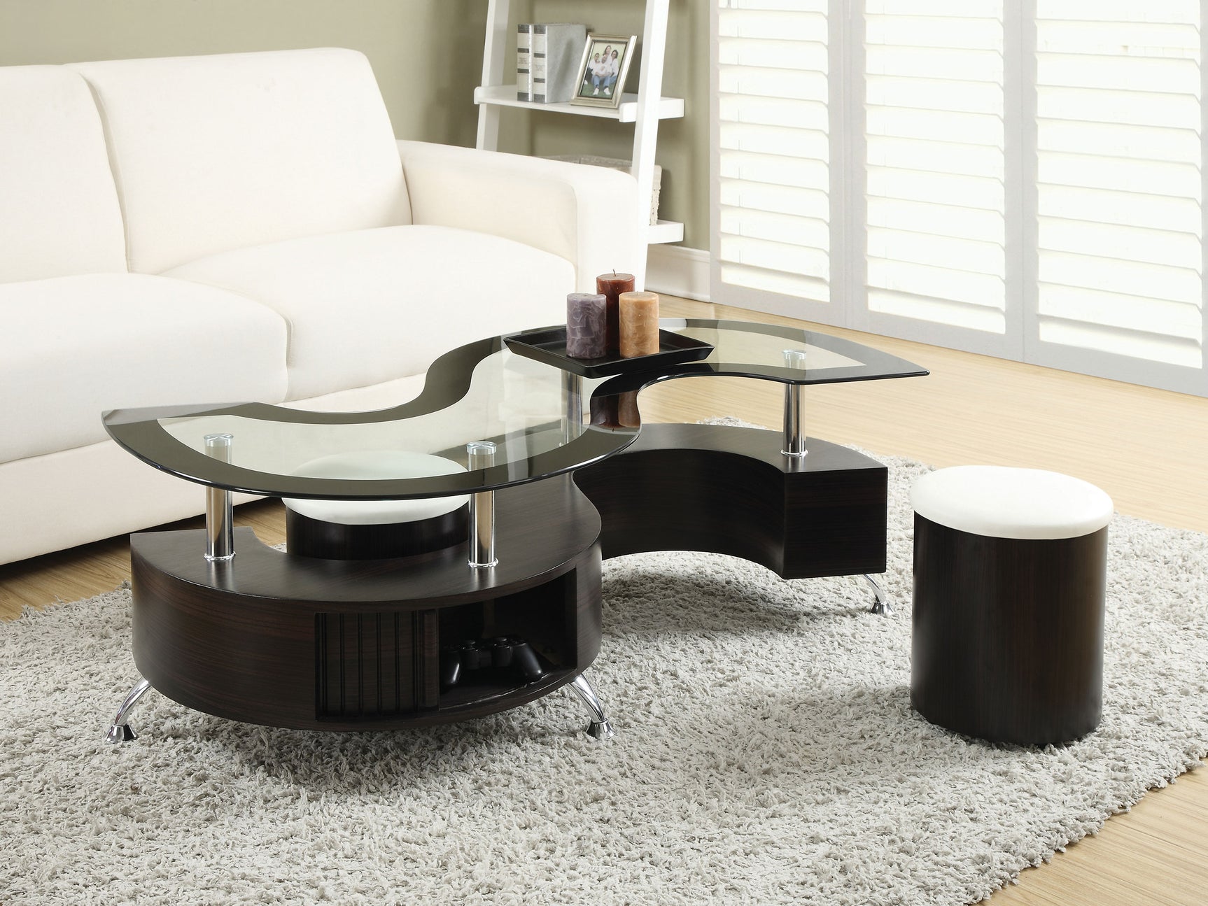 Tampa Furniture Outlet - Coaster - Buckley 3-piece Coffee Table and Stools Set Cappuccino - 720218