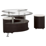 Buckley 3-piece Coffee Table and Stools Set Cappuccino - Tampa Furniture Outlet
