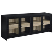 Tampa Furniture Outlet - Coaster - Denison 79-inch 4-door TV Stand Media Console Black - 720223