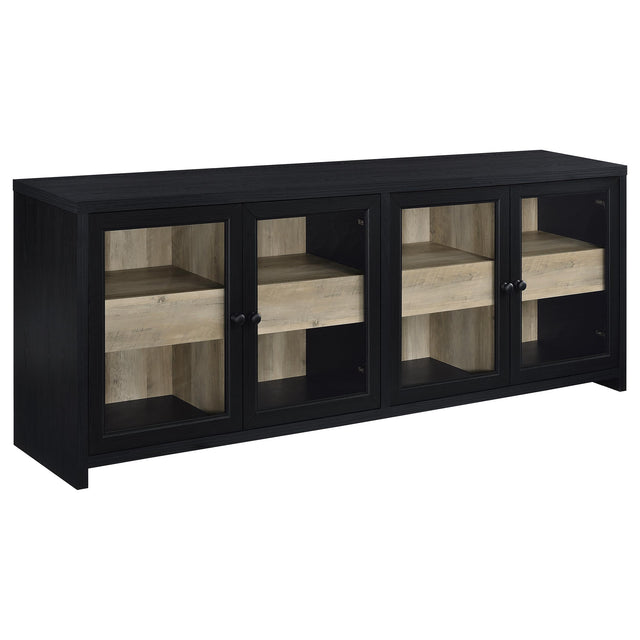Tampa Furniture Outlet - Coaster - Denison 79-inch 4-door TV Stand Media Console Black - 720223