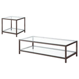 Trini 2-piece Coffee and End Table Set Black Nickel - Tampa Furniture Outlet