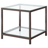 Trini 3-piece Coffee and End Table Set Black Nickel - Tampa Furniture Outlet