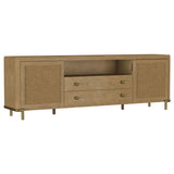 Tampa Furniture Outlet - Coaster - Arini Rattan Cane 2-door TV Stand Media Console Sand Wash - 720253