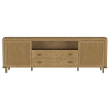 Arini Rattan Cane 2-door TV Stand Media Console Sand Wash - Tampa Furniture Outlet